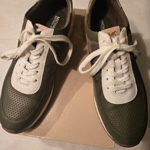 Michael Kors Women's Olive and White Sneakers